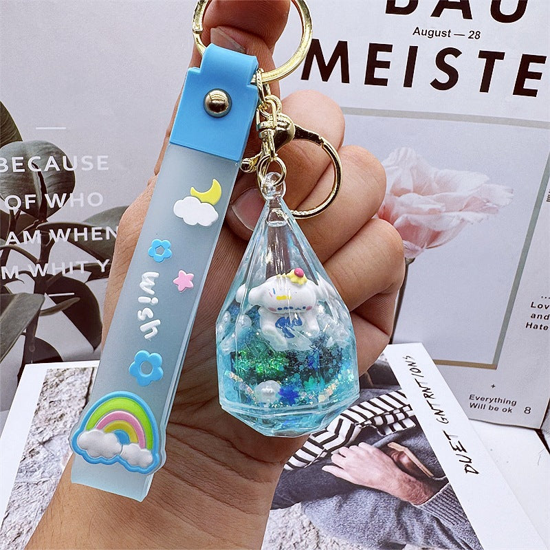 PVC cartoon floating oil keychain MYA-DMF013