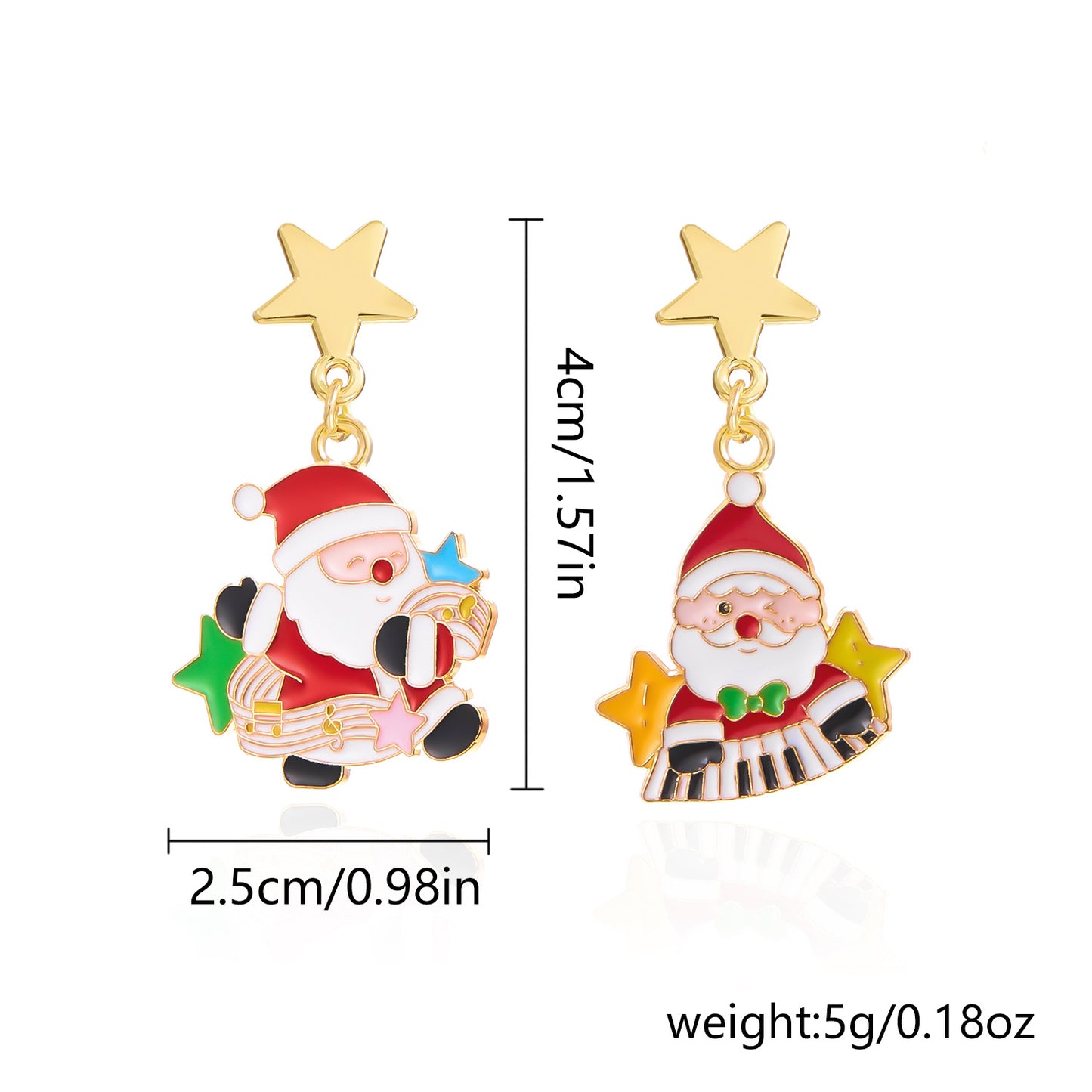 Asymmetric alloy Santa Claus earrings MIC-ChuY010