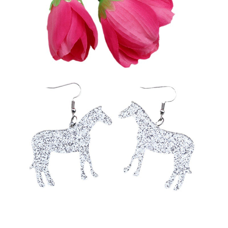 Alloy white pony earrings (Minimo de Compra 2) MIC-DuA059