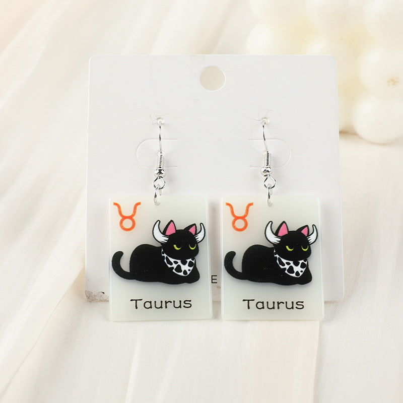 Acrylic constellation luminous cat earrings (Minimo de Compra 2) MYA-YueZ002