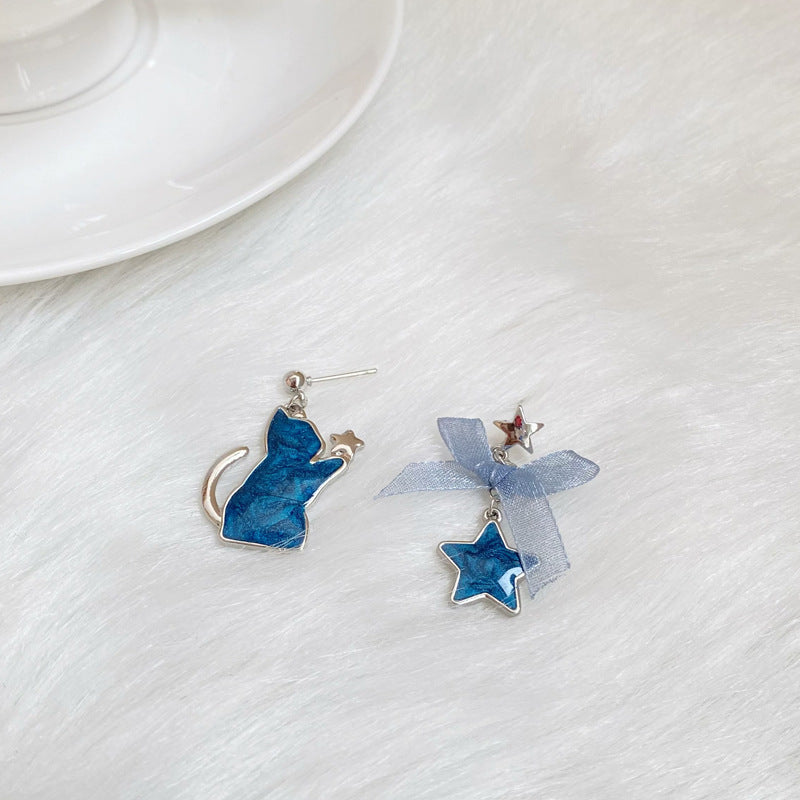 Alloy star bow earrings (Minimo de compra 2) MIC-YBY026