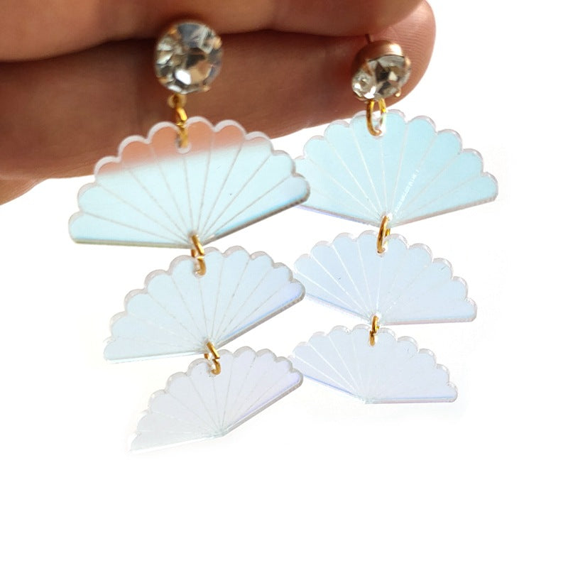 Symphony Acrylic Fan Earrings MIC-QiuG004