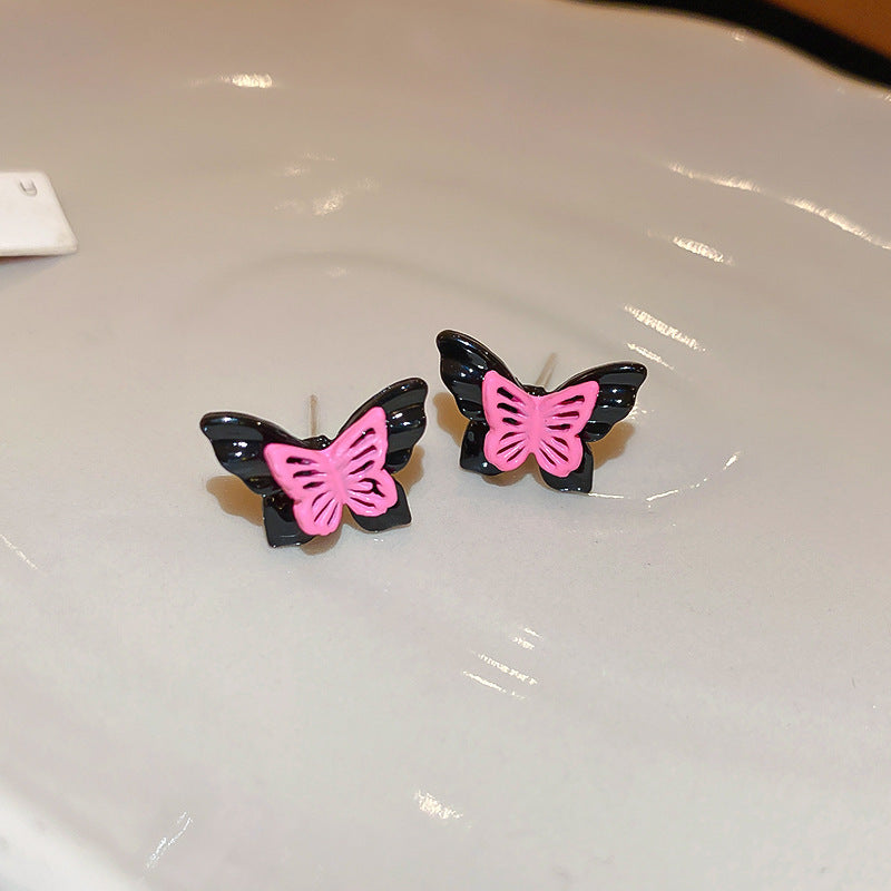 Alloy double-layer butterfly earrings MIC-BAOY064