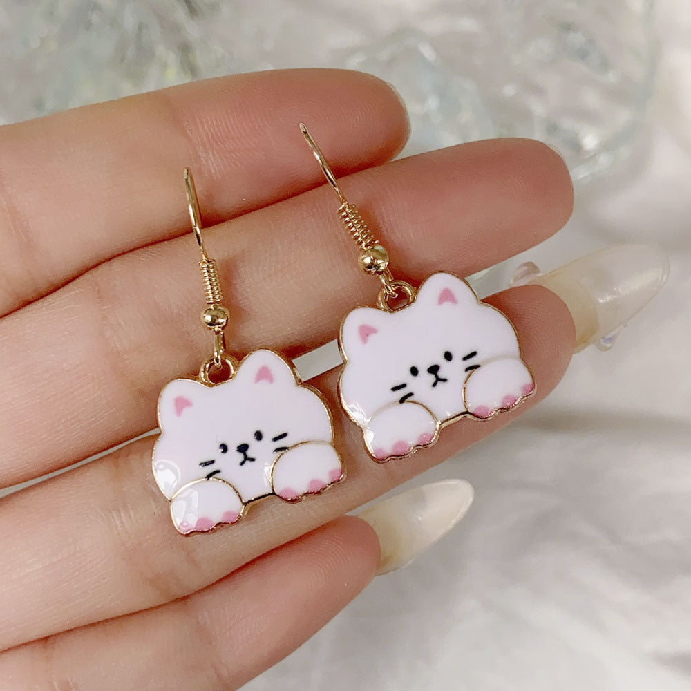 Acrylic cartoon cat earrings (Minimo de compra 2) MYA-YiD035