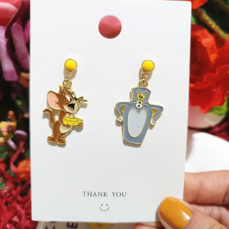 Alloy cat and mouse earrings MYA-XingJ097