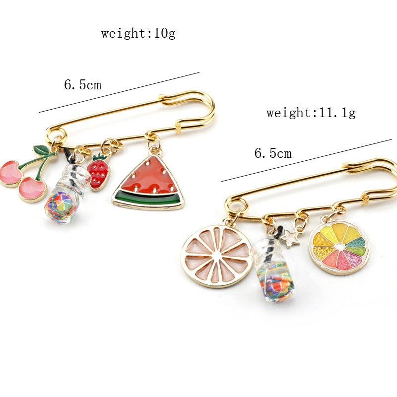 Alloy summer fruit series brooch MIC-AiWen021