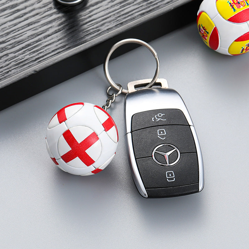 Keychain PVC World Cup Printed Flag Soccer Small Gift Pendant RuiQi002