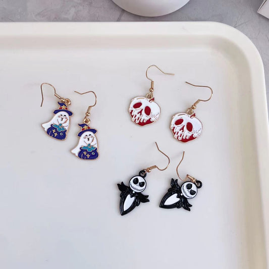 Alloy Halloween pumpkin skull earrings (Minimo de compra 2) MIC-MingX013