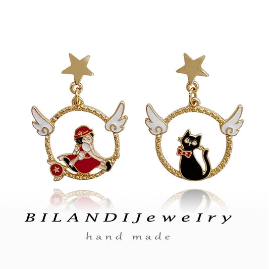 Alloy cartoon angel wing earrings MYA-BLD002