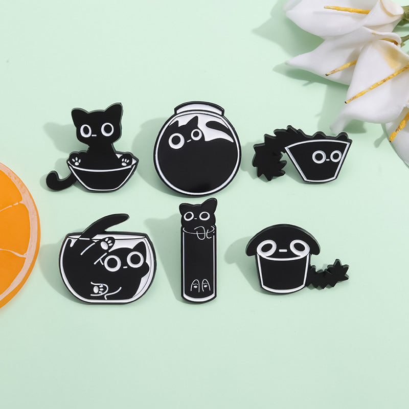 Alloy cute black cat brooch MIC-ZhuoB017