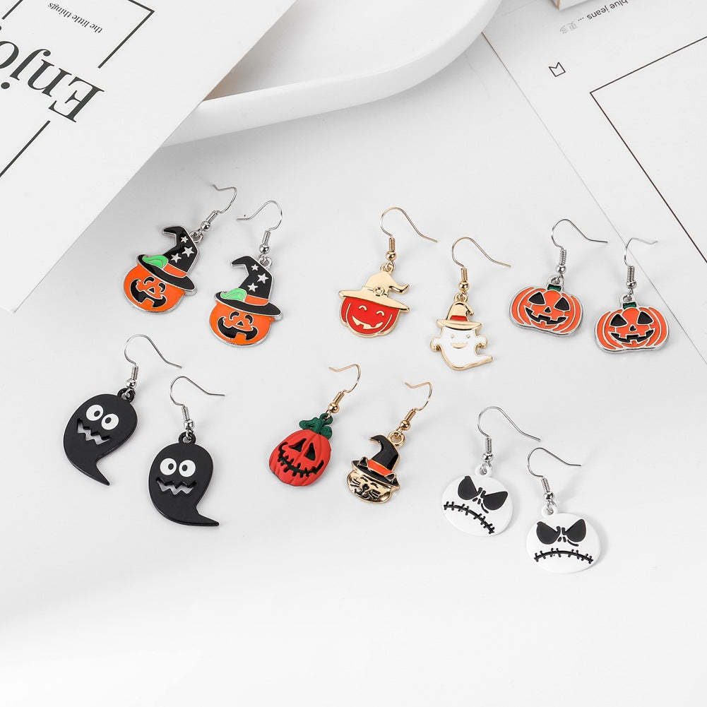 Alloy Funny Ghost Mask Earrings (Minimo de Compra 5) MIC-ZeX006