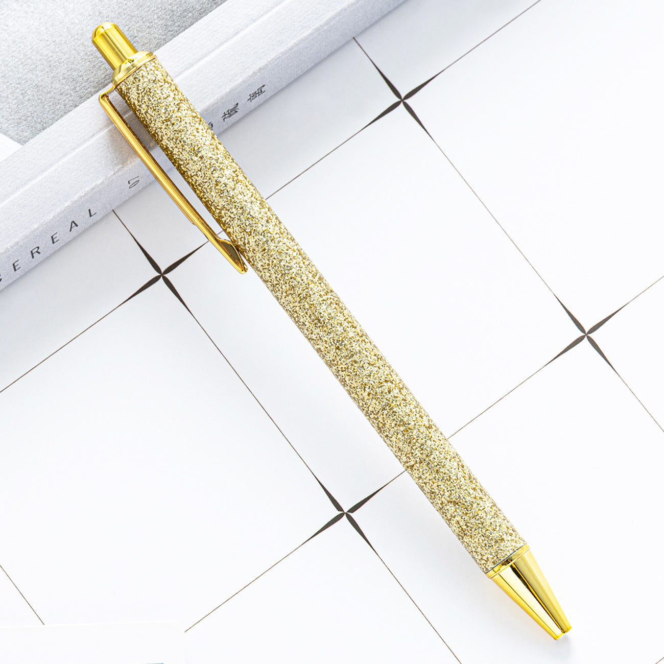 Ballpoint Pen Metal PU Gold Powder Press Pen JingL003