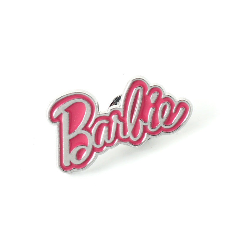 Alloy pink English letter brooch MIC-ChuQ006