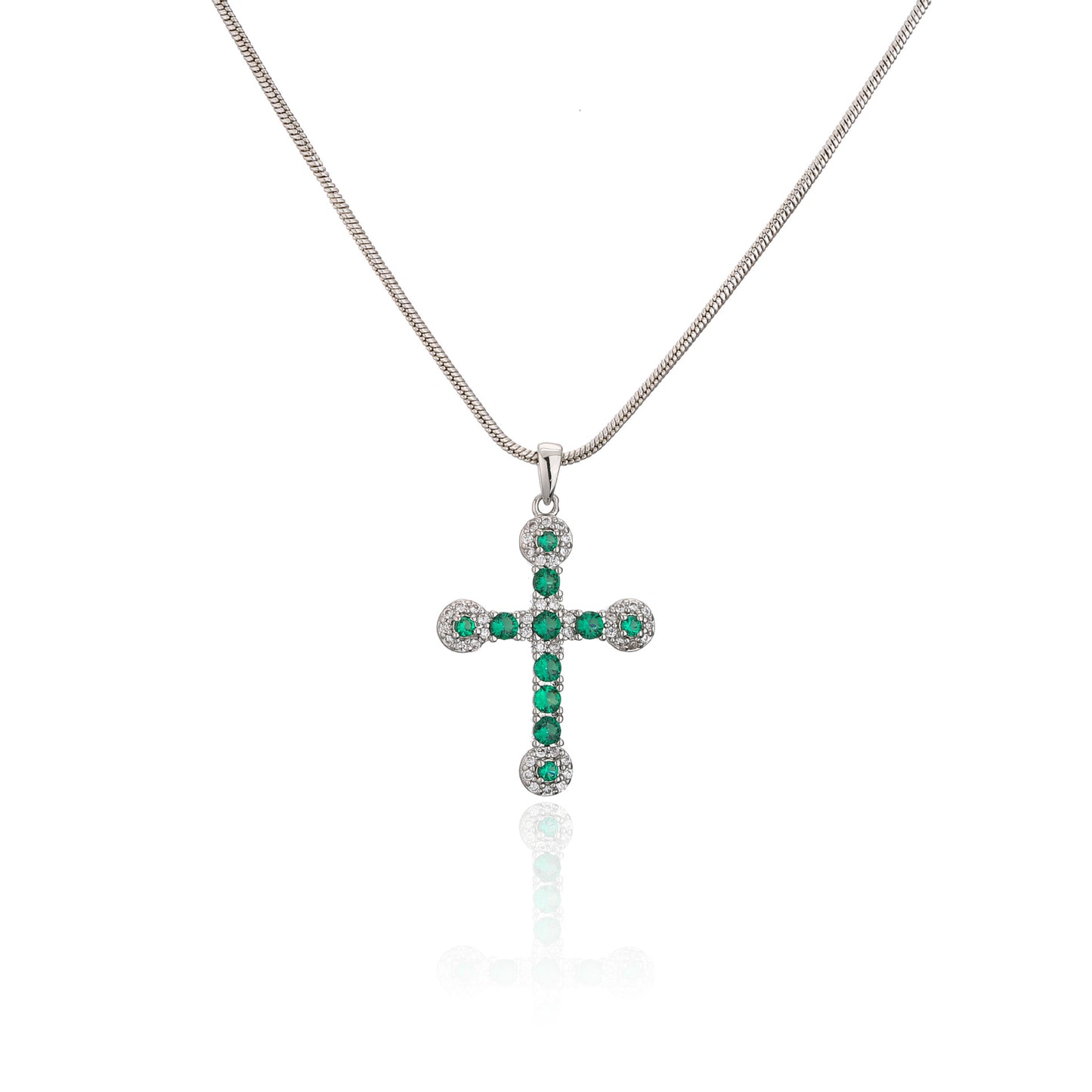 Stainless steel zircon cross necklace MYA-JuC014