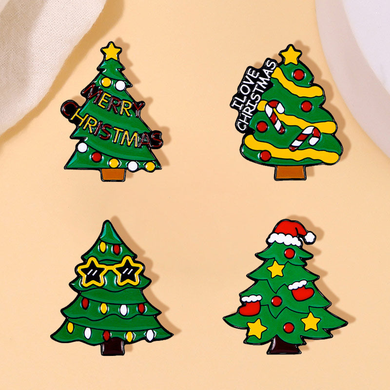 Alloy cartoon Christmas tree brooch (Minimo de Compra 2) MIC-WeiD006