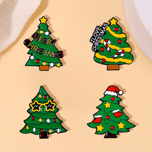 Alloy cartoon Christmas tree brooch (Minimo de Compra 2) MIC-WeiD006