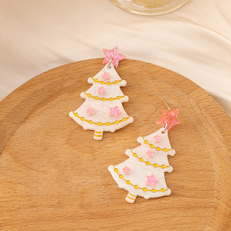 Alloy contrasting Christmas tree earrings (Minimo de Compra 2) MYA-MDD086