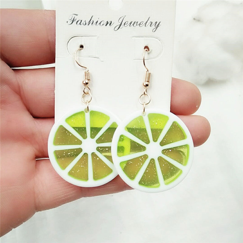 Alloy Sweet Fruit Lemon Earrings (Minimo de compra 2) MIC-HLM007