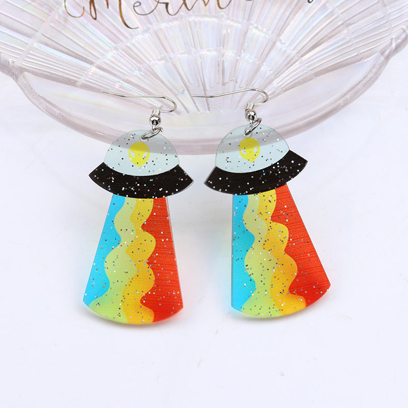 Resin Fun Rainbow Star Earrings (Minimo de Compra 2) MIC-DuA053