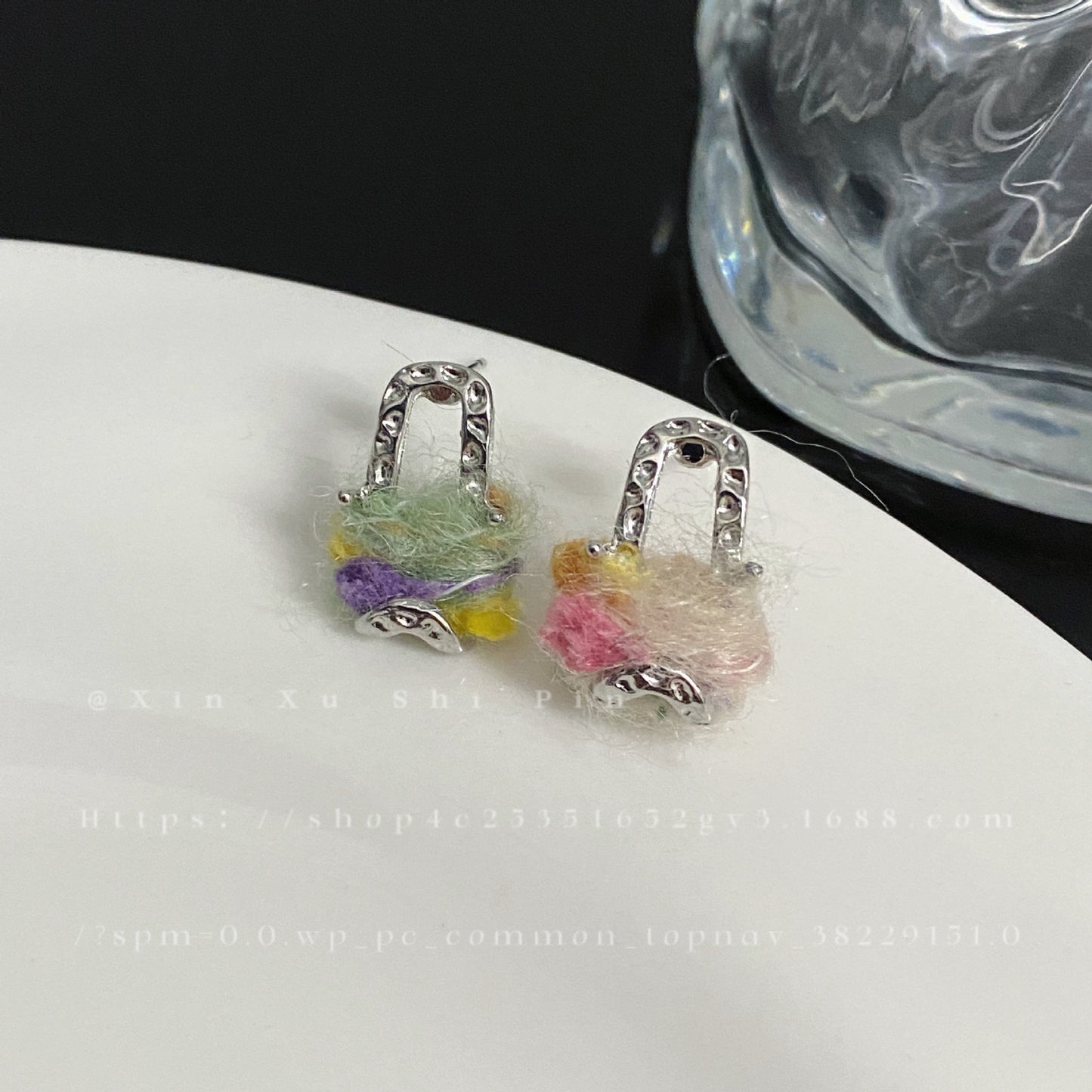 Alloy colored yarn wrapped earrings (Minimo de Compra 2) MIC-XinXu012