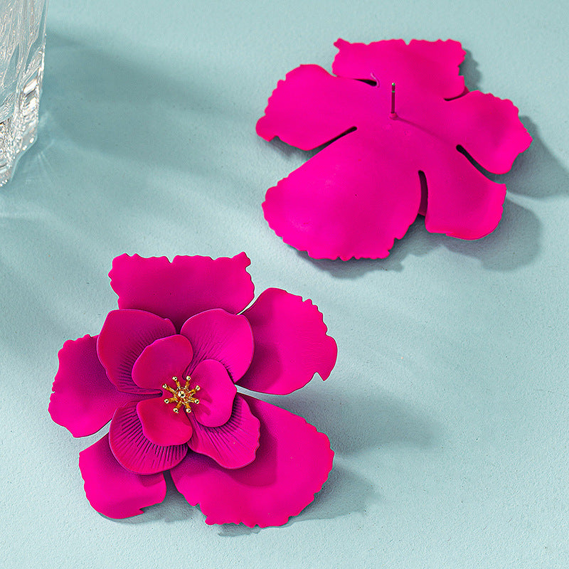 Acrylic spray painted flower earrings MIC-AYN019