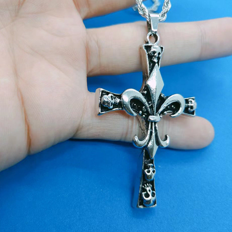 Stainless steel skull cross necklace (Minimo de Compra 2)  MYA-ZhongR006