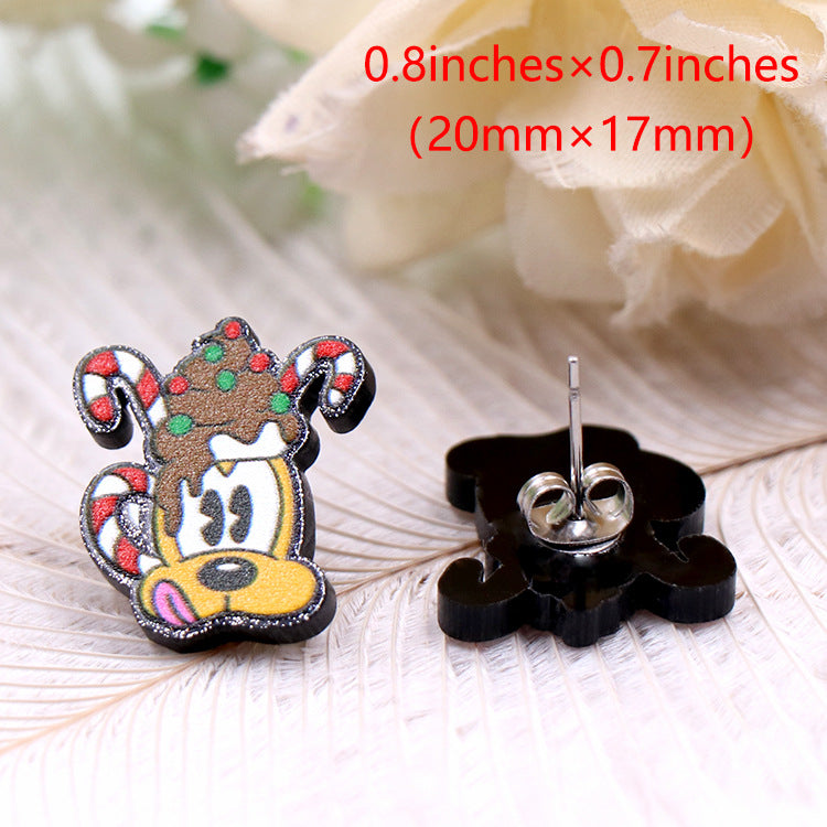 Acrylic Christmas cartoon character earrings (Minimo de compra 5) MYA-XiaoY067