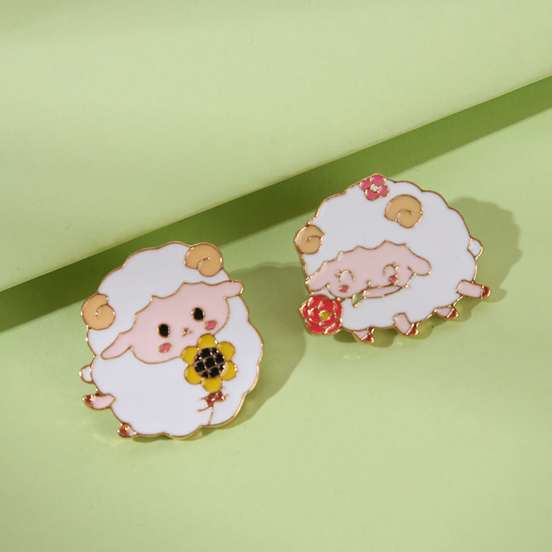 Alloy Cute Animal Sheep Brooch MIC-QiSen021