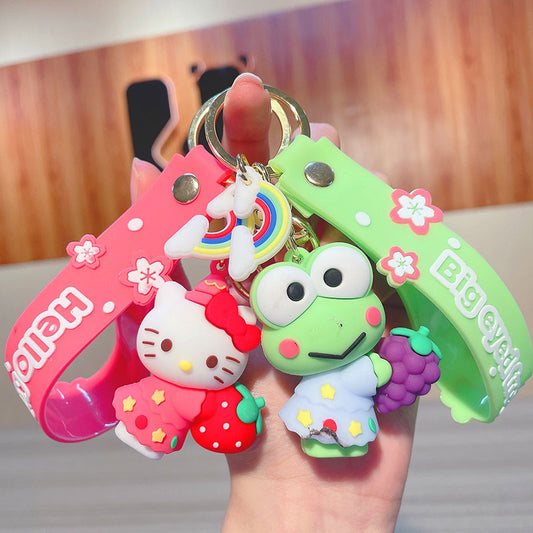 PVC cute pajamas holding fruit keychain MIC-JinG027