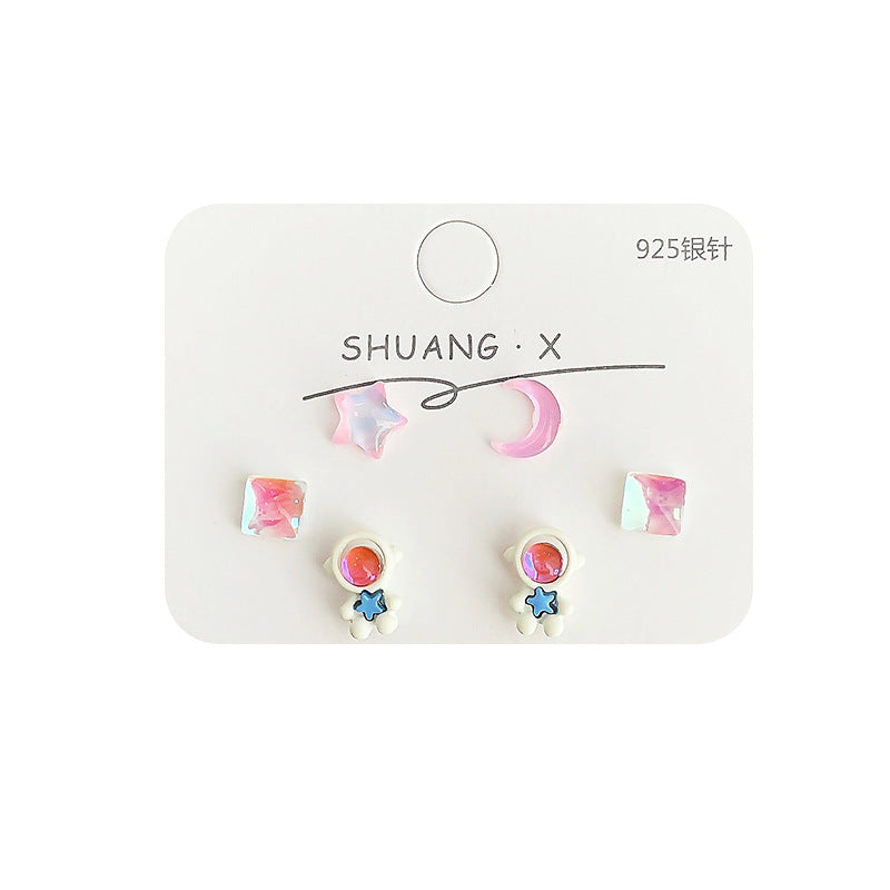 Alloy cartoon cute astronaut earrings (Minimo de Compra 2) MIC-ShuangX012