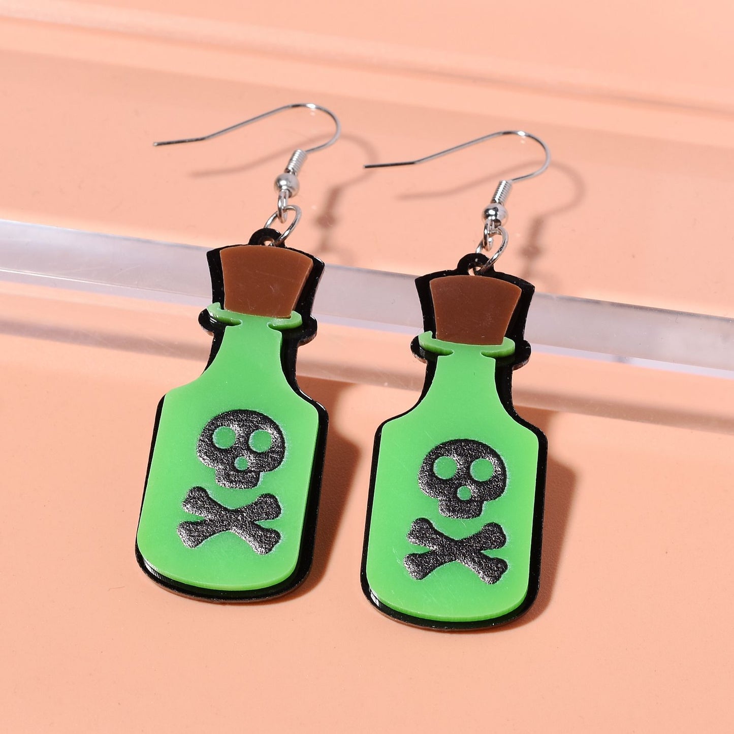 Acrylic Funny Poison Bottle Earrings MIC-XunT009