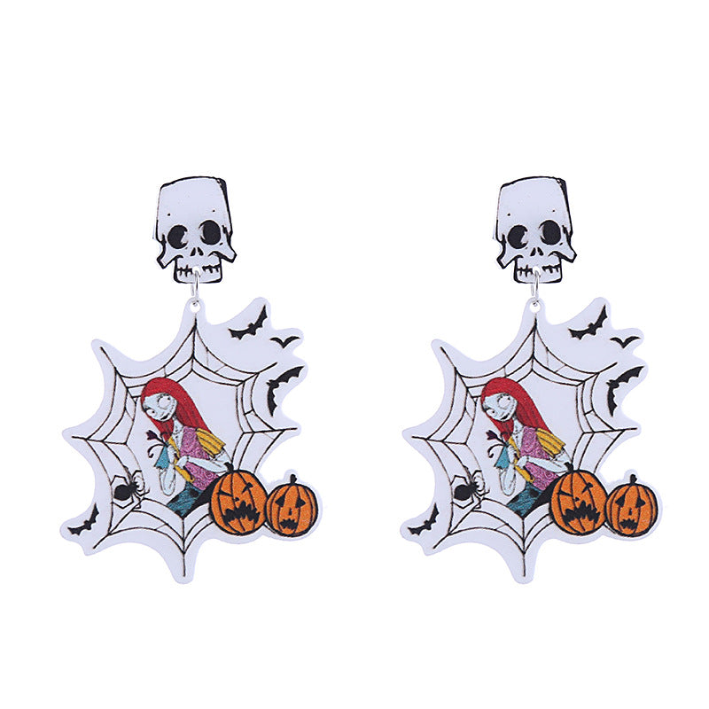 Acrylic Funny Skull Head Earrings (Minimo de Compra 2) MIC-ChouT034