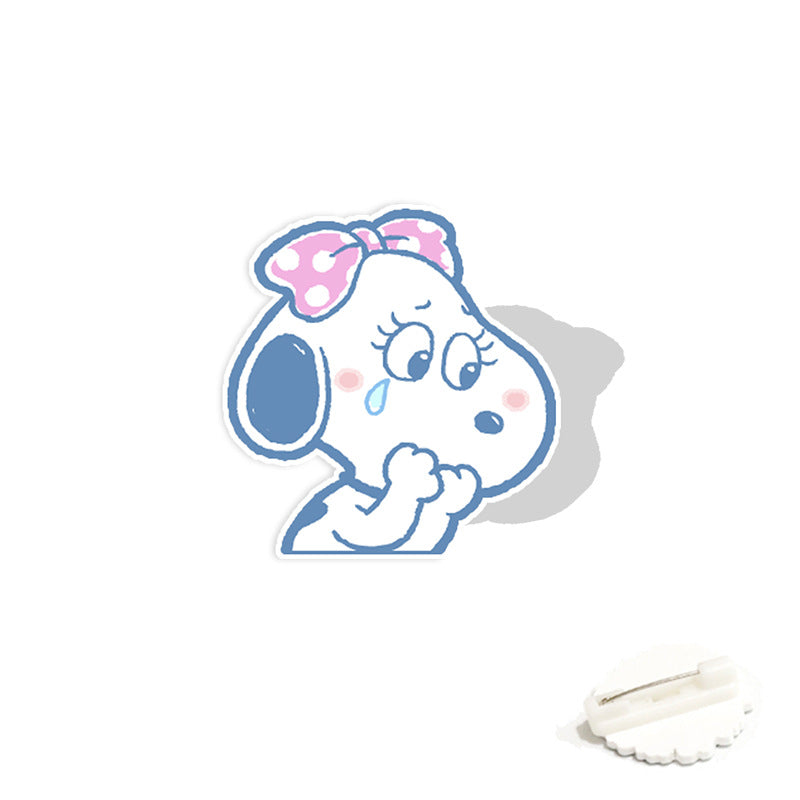 Acrylic cartoon cute Snoopy brooch (Minimo de compra 2) MIC-WeiJ003