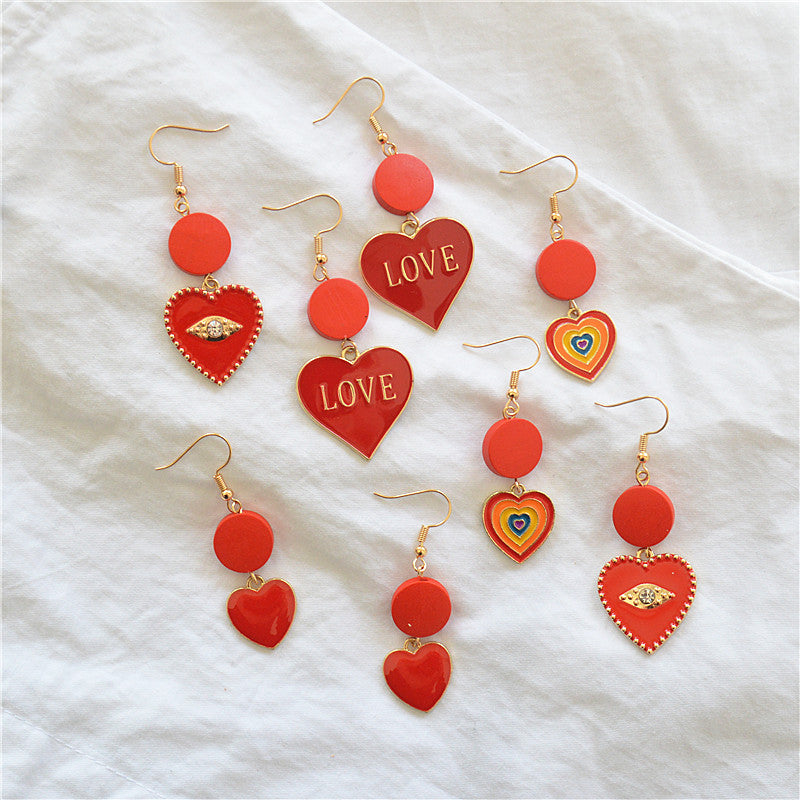 Acrylic Valentine's Day Love Earrings MYA-XieN056