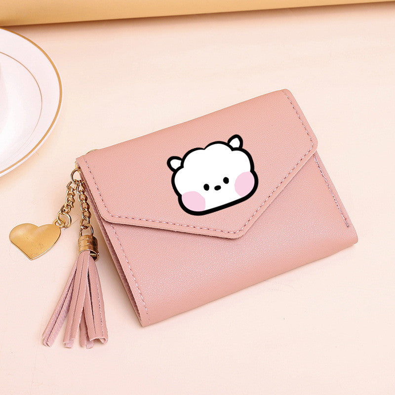 PU card bag tassel short wallet MIC-XingY016