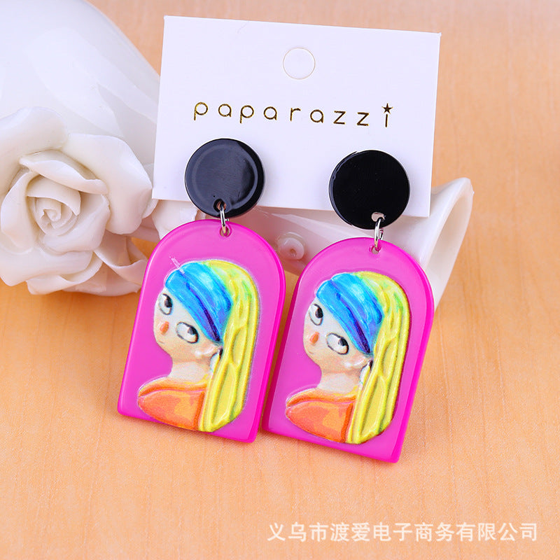 Acrylic cute rabbit earrings MIC-DuAi004