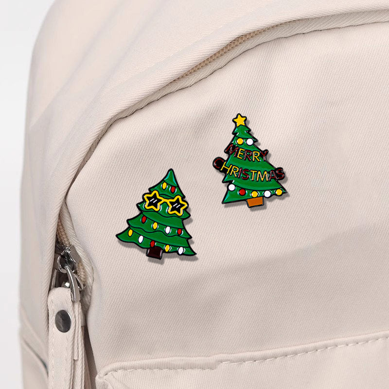 Alloy cartoon Christmas tree brooch (Minimo de Compra 5) MIC-YiN022