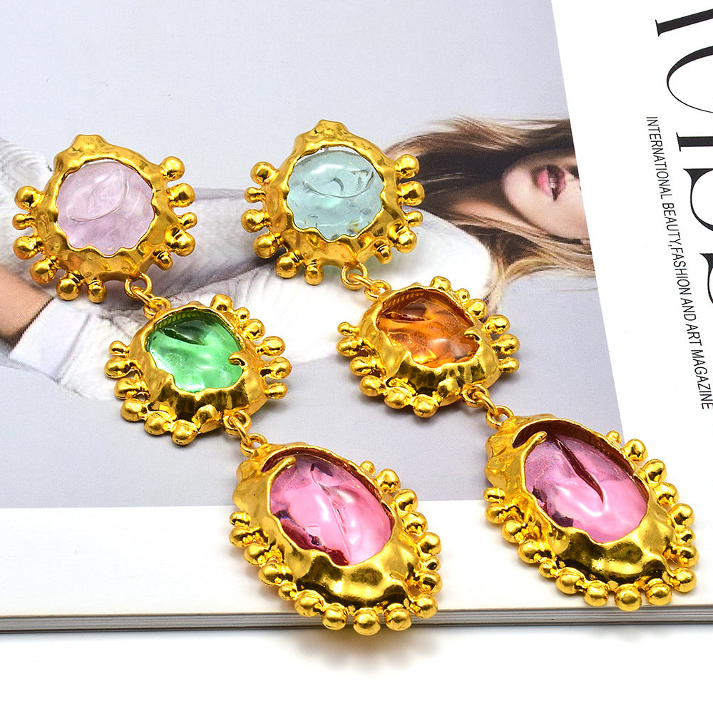 Alloy colored long earrings (Minimo de Compra 2) MIC-ShenK005