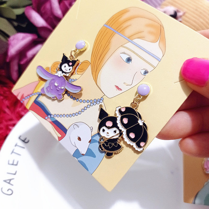 S925 Silver Post Cartoon Cat Earrings MYA-XingJ025