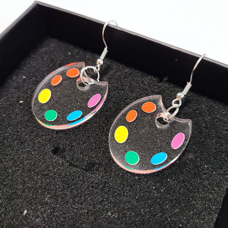 Acrylic Funny Mini Palette Earrings MIC-XueP064