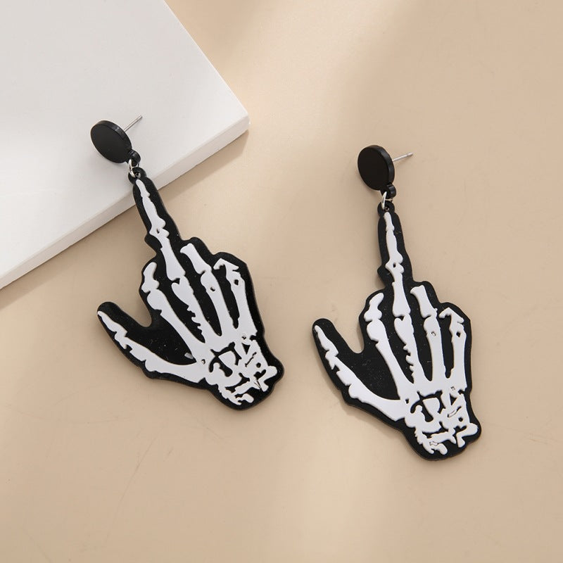 Acrylic Funny Pumpkin Ghost Earrings (Minimo de Compra 3) MYA-YuanQ005