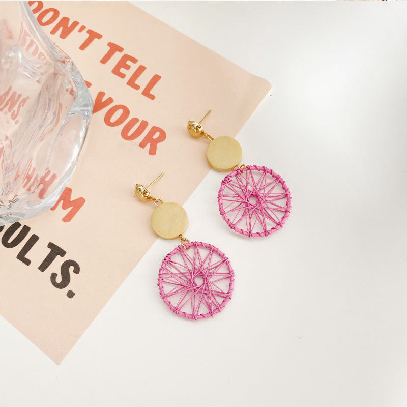 Alloy New Pink Tassel Earrings MIC-LvG008