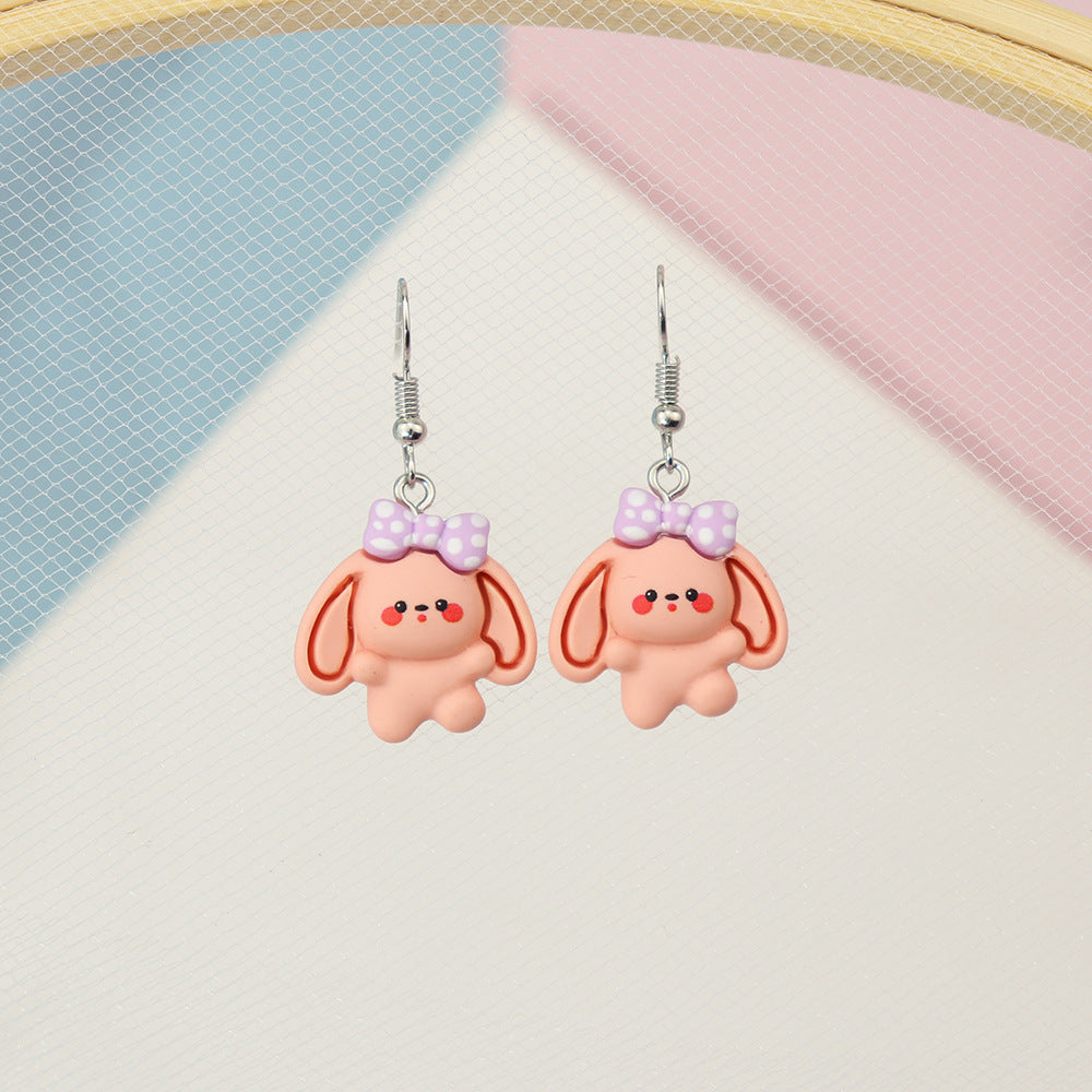 Alloy cartoon animal rabbit elephant earrings MIC-NiQ028