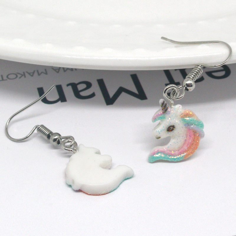 Acrylic Creative Unicorn Earrings (Minimo de Compra 3) MIC-JueJ003