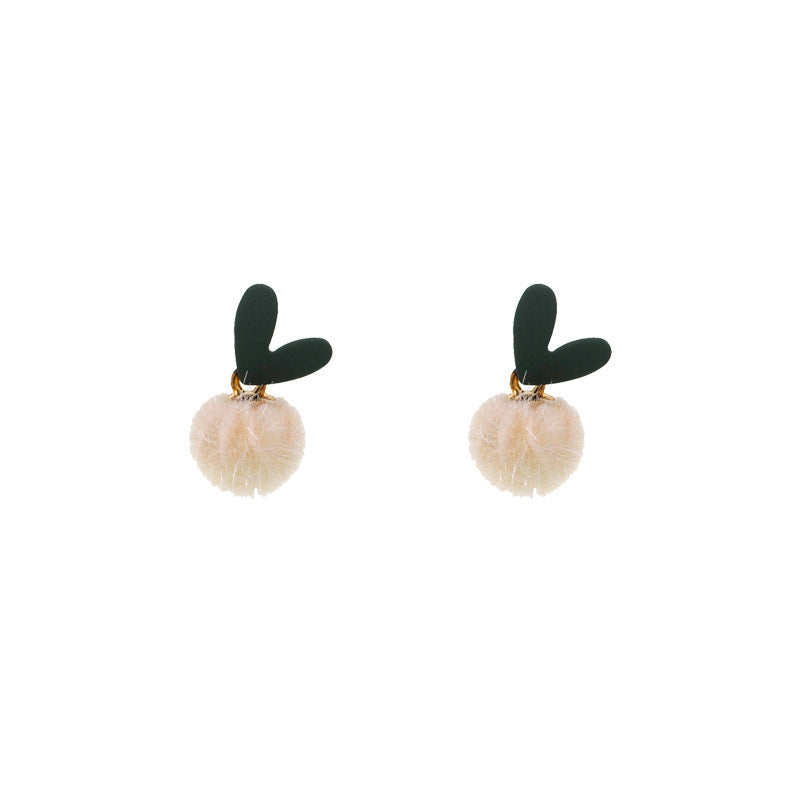 Alloy minimalist fur ball earrings (Minimo de Compra 2) MIC-XingS018