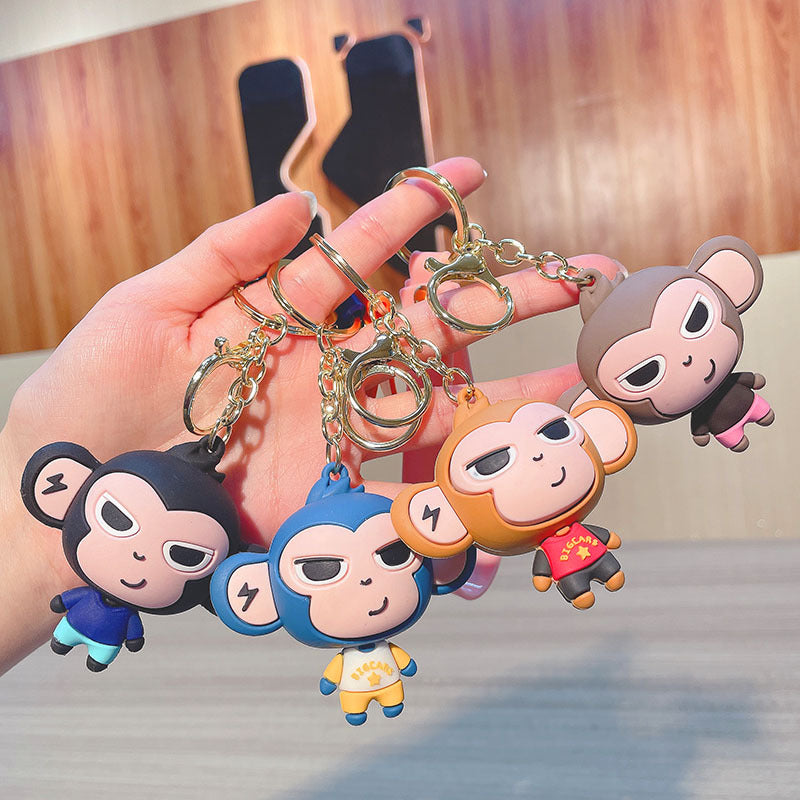 PVC cute big ear monkey keychain MIC-JinG028