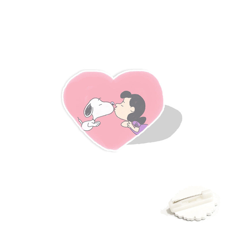 Acrylic cartoon cute Snoopy brooch (Minimo de compra 2) MYA-WeiJ006