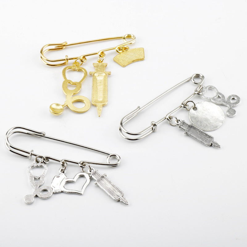 Alloy syringe barrel brooch MIC-AiWen022