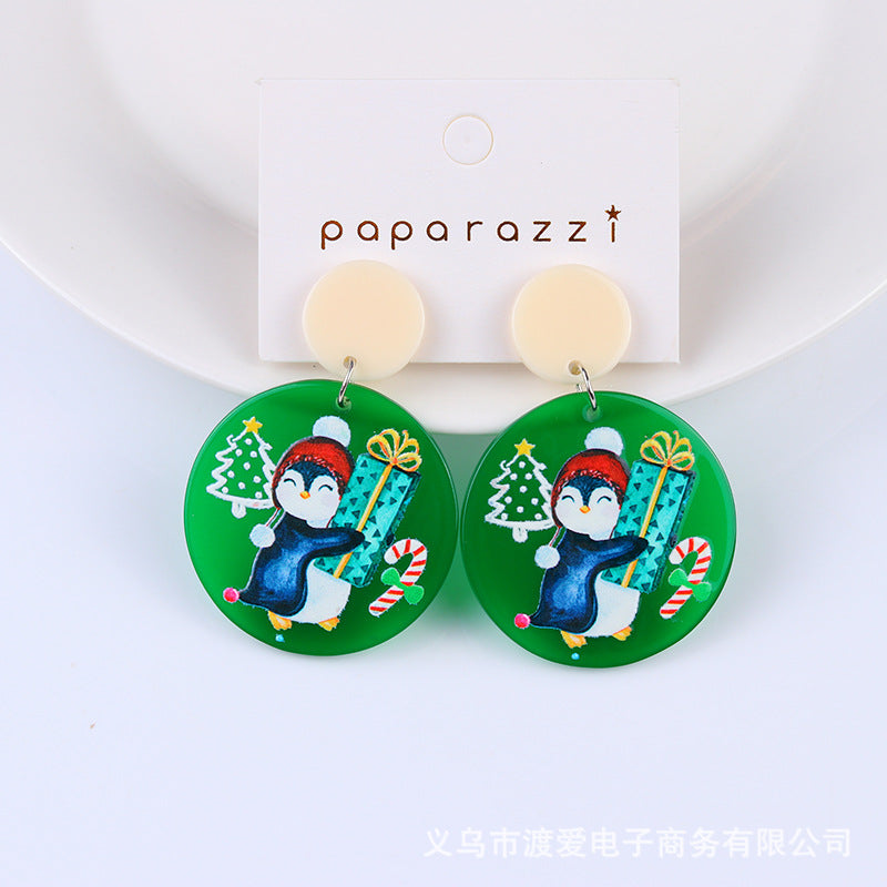 Acrylic Christmas Cartoon Gift Socks Earrings MIC-DuA099