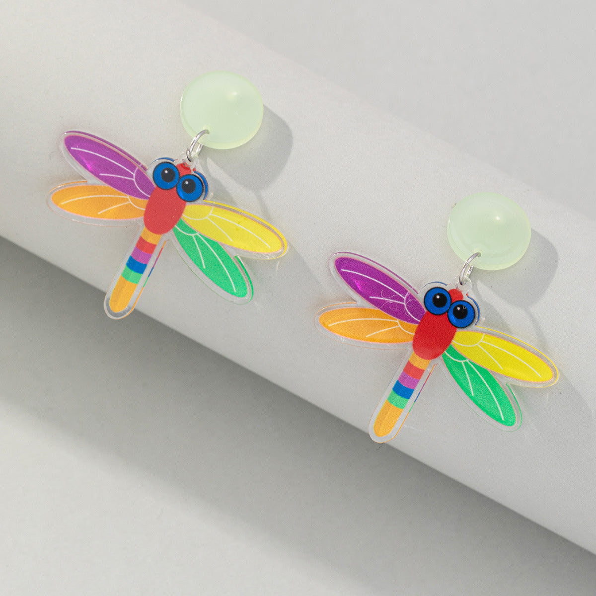 Acrylic Rainbow Dragonfly Earrings (Minimo de Compra 2) MIC-BeiQ006